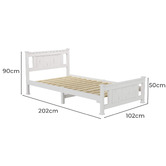 Ever Dreaming Living Rustic White Painted Berkeley Pine Wood Bed