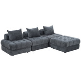 Ever Dreaming Living Ella 4 Seater Boucle Sofa &amp; Ottoman Set