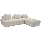 Ever Dreaming Living Ella 4 Seater Boucle Sofa &amp; Ottoman Set