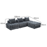 Ever Dreaming Living Ella 4 Seater Boucle Sofa &amp; Ottoman Set