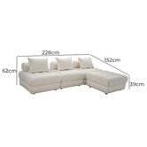 Ever Dreaming Living Ella 4 Seater Boucle Sofa &amp; Ottoman Set