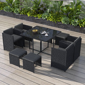 Ever Dreaming Living 8 Seater Black Shepard Outdoor Dining Table &amp; Chair Set