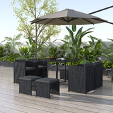 Ever Dreaming Living 8 Seater Black Shepard Outdoor Dining Table &amp; Chair Set