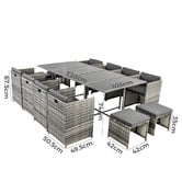 Ever Dreaming Living 12 Seater Shepard Outdoor Dining Table &amp; Chair Set