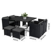 Ever Dreaming Living 8 Seater Black Shepard Outdoor Dining Table &amp; Chair Set