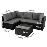 Ever Dreaming Living 4 Seater Shepard Outdoor Lounge &amp; Coffee Table Set