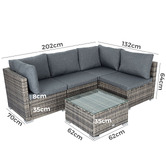 Ever Dreaming Living 4 Seater Shepard Outdoor Lounge &amp; Coffee Table Set