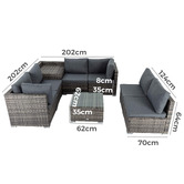Ever Dreaming Living 6 Seater Shepard Outdoor Lounge &amp; Coffee Table Set