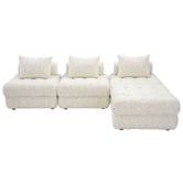 Ever Dreaming Living Beige Ella 4 Seater Wool-Blend Sofa &amp; Ottoman Set