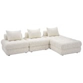 Ever Dreaming Living Beige Ella 4 Seater Wool-Blend Sofa &amp; Ottoman Set