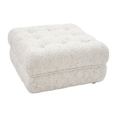 Ever Dreaming Living Beige Ella Wool-Blend Ottoman