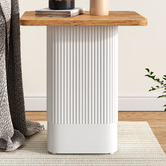 Ever Dreaming Living Cedar Ribbed Side Table