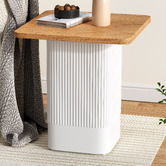Ever Dreaming Living Cedar Ribbed Side Table