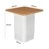 Ever Dreaming Living Cedar Ribbed Side Table