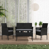 Ever Dreaming Living 4 Seater Wynford PE Wicker Outdoor Sofa Set