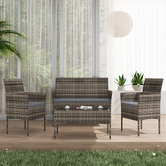 Ever Dreaming Living 4 Seater Wynford PE Wicker Outdoor Sofa Set