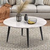 Ever Dreaming Living Zael Round Faux Marble Coffee Table