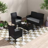 Ever Dreaming Living 4 Seater Wynford PE Wicker Outdoor Sofa Set