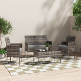 Ever Dreaming Living 4 Seater Wynford PE Wicker Outdoor Sofa Set