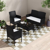 Ever Dreaming Living 4 Seater William Wicker Outdoor Sofa Set