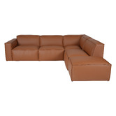 Ever Dreaming Living Massey 5 Seater Leather Chaise Lounge Set