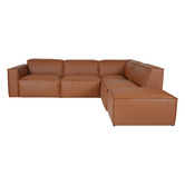Ever Dreaming Living Massey 5 Seater Leather Chaise Lounge Set