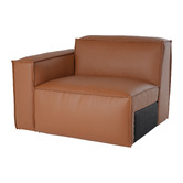 Ever Dreaming Living Massey 5 Seater Leather Chaise Lounge Set