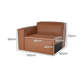 Ever Dreaming Living Massey 5 Seater Leather Chaise Lounge Set