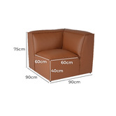 Ever Dreaming Living Massey 5 Seater Leather Chaise Lounge Set