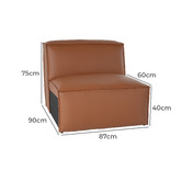 Ever Dreaming Living Massey 5 Seater Leather Chaise Lounge Set