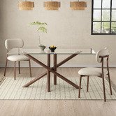 Ever Dreaming Living 6 Seater Calix Boucl&eacute; Dining Table &amp; Chair Set