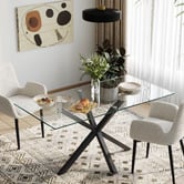 Ever Dreaming Living 6 Seater Kamala Sherpa Dining Table &amp; Chair Set