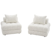 Ever Dreaming Living Beige Ella 120cm Wool-Blend Lounge Chairs