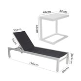 Ever Dreaming Living 2 Seater Aleeza Sun Lounge Set