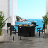 Ever Dreaming Living 135.5cm Brinley Aluminium Outdoor Gas Patio Heater Table