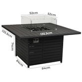 Ever Dreaming Living 135.5cm Brinley Aluminium Outdoor Gas Patio Heater Table