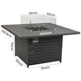 Ever Dreaming Living 135.5cm Brinley Aluminium Outdoor Gas Patio Heater Table