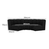 Ever Dreaming Living Laurent 4 Seater Curved  Boucle Sofa
