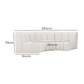 Ever Dreaming Living Laurent 4 Seater Curved  Boucle Sofa