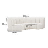 Ever Dreaming Living Laurent 4 Seater Curved  Boucle Sofa