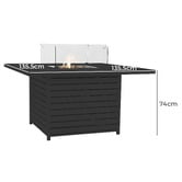 Ever Dreaming Living 135.5cm Brinley Aluminium Outdoor Gas Patio Heater Table
