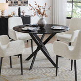 Ever Dreaming Living Manna 110cm Round Faux Marble Dining Table