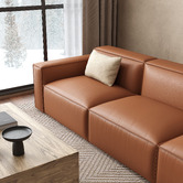 Ever Dreaming Living Massey 5 Seater Leather Chaise Lounge Set