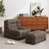 Ever Dreaming Living 2 Piece Newland Compressed Accent Chair &amp; Ottoman Set