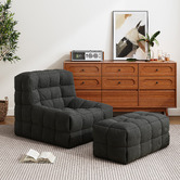 Ever Dreaming Living 2 Piece Newland Compressed Accent Chair &amp; Ottoman Set