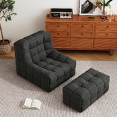 Ever Dreaming Living 2 Piece Newland Compressed Accent Chair &amp; Ottoman Set