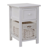 Ever Dreaming Living Eloisa Bedside Table with Wicker Basket