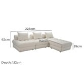 Ever Dreaming Living Ella 4 Seater Boucle Sofa &amp; Ottoman Set