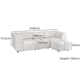 Ever Dreaming Living Leia 3.5 Seater Modular Sofa with Reversible Chaise