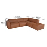 Ever Dreaming Living Massey 5 Seater Leather Chaise Lounge Set